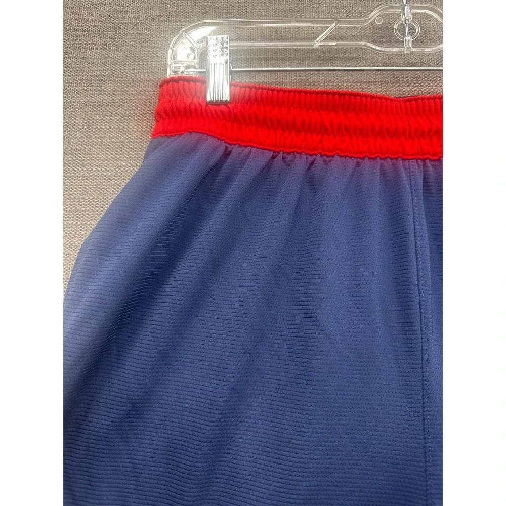 Nike Dri Fit Shorts Mens Large Blue Training Activewear Ankle Slit Swoosh Logo